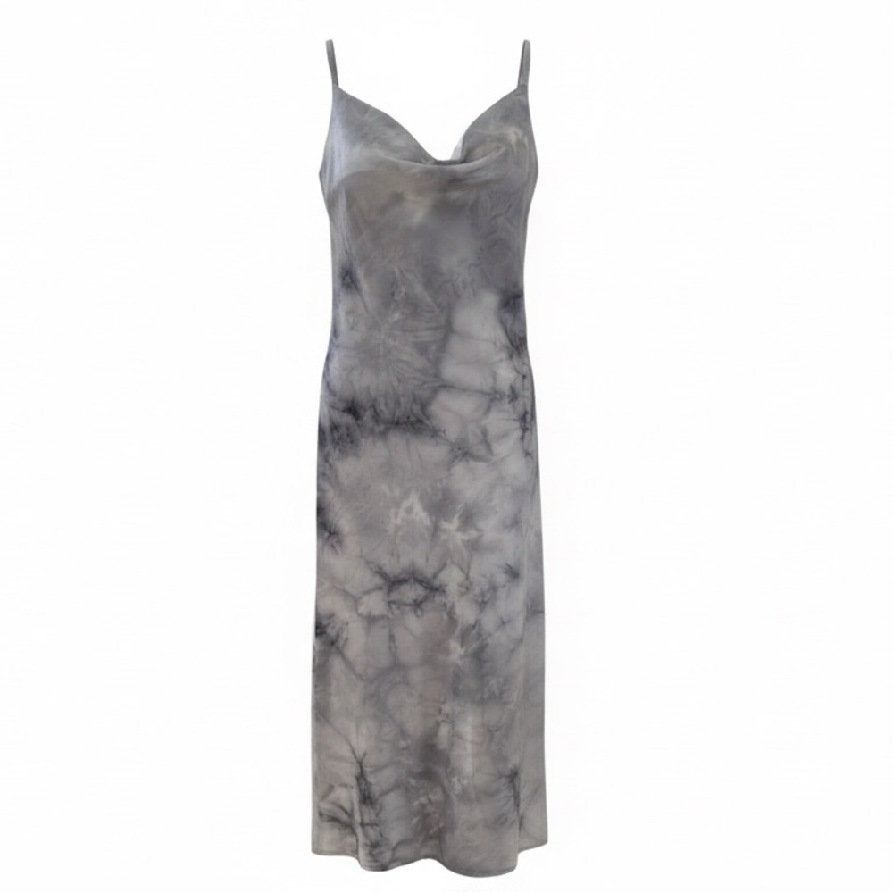 Olivia Rae Gray Tie-Dye Midi Slip Dress